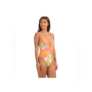 Trina Turk Plays De Flor Plunge Maillot One Piece, NWT,Size 10